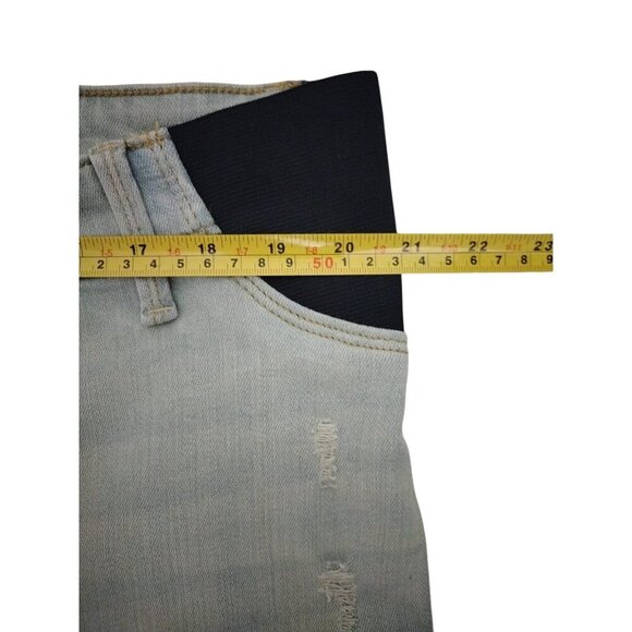 Isabel Women's Light Blue Denim Maternity Short with Elastic Waist, Size 16. - Picture 8 of 9